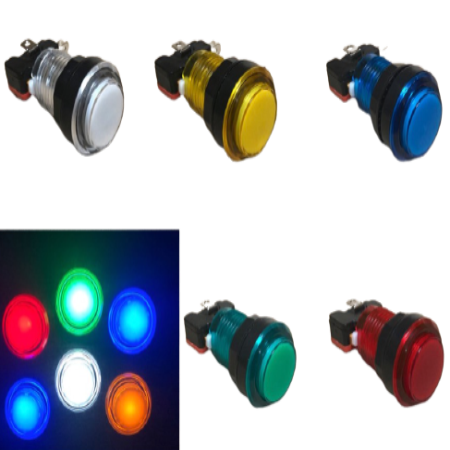*LED Arcade Button with Micro Switch, Choose Your Colour