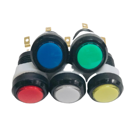 Black Case LED Arcade Button, Choose Your Colour
