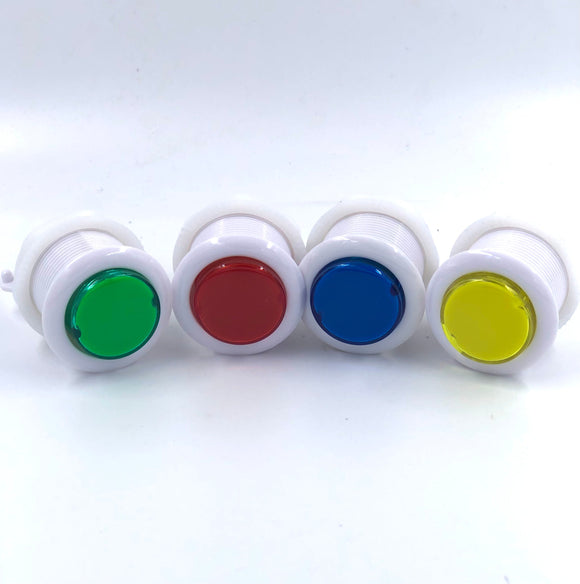 Clearance - Arcade Button White Surround - Choose your Colour