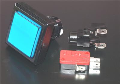 Led Square Button Square Button With LED Light and Micro Switch Blue – Austin Amusements