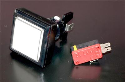 Square Button With LED Light and Micro Switch Clear