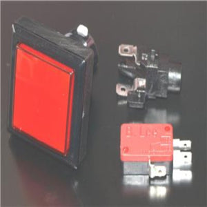 Square Button With LED Light and Micro Switch Red