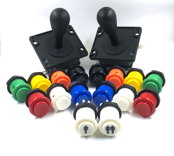 Arcade Pack- Black Bat Joysticks & Ausleaf Buttons