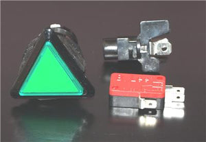 Green Triangle Arcade Button and Micro Switch