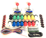 I-Pac 2 joystick pack with buttons and wiring from Austin Amusements, showing assembled arcade controller components.