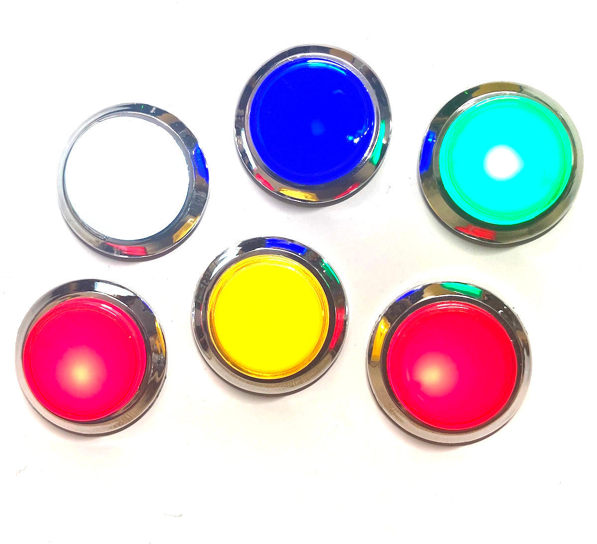 Chrome LED Arcade Buttons, Choose your colour. Price is per button ...