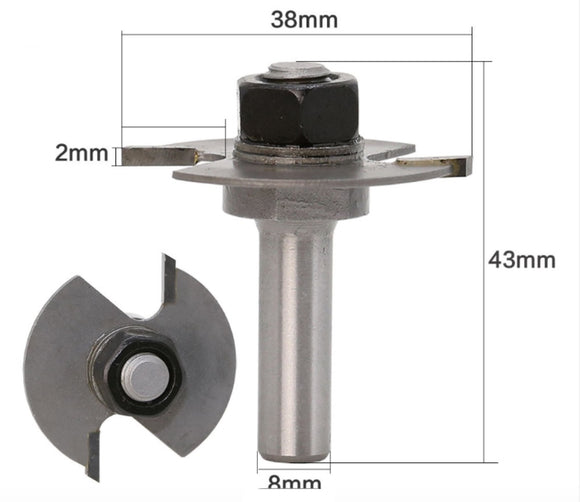 2.00 mm T-Moulding Router Bit (8mm Shank)