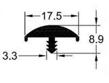 17.5mm Lipped T-moulding - Suit 16mm Wood- Black or White-