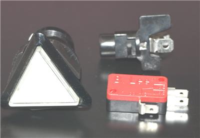 Clear Triangle Arcade Buttons